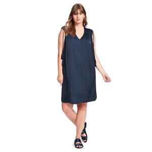 Catherine Malandrino Jules Mini Dress Tasseled Solid Dark Blue Size Medium NEW